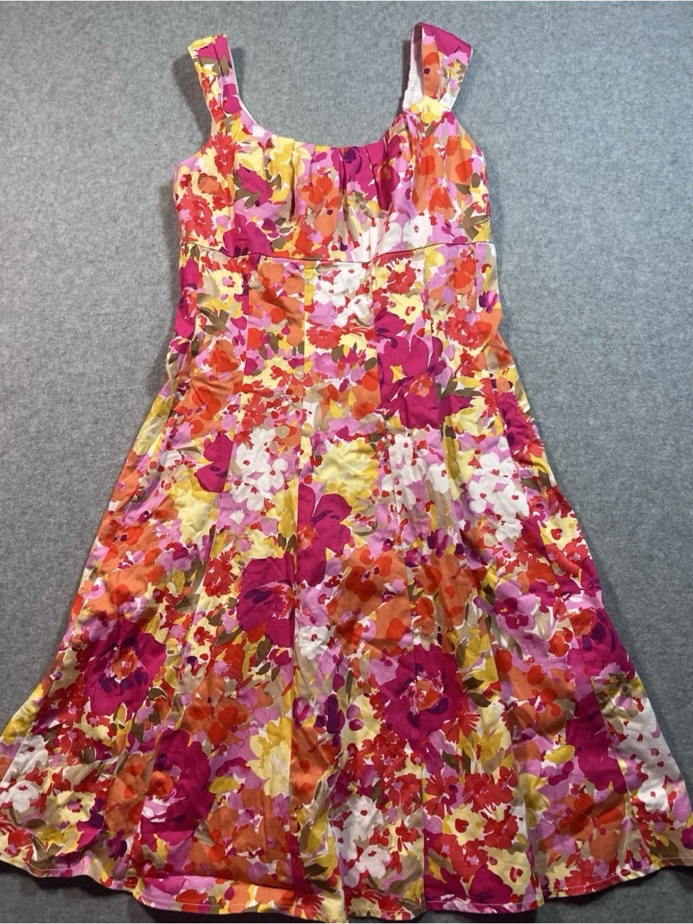 Dress Barn Pink, Orange & Yellow Floral A-Line Sundress
